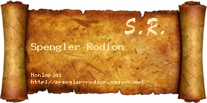 Spengler Rodion névjegykártya